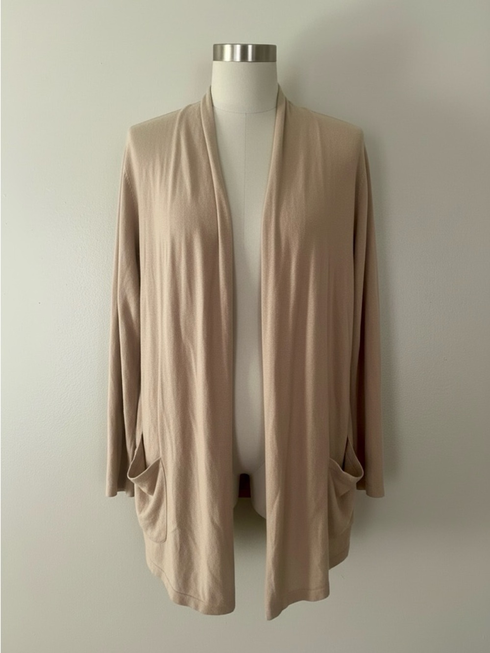 J. Jill Beige Open-Front Women’s Cardigan Sweater